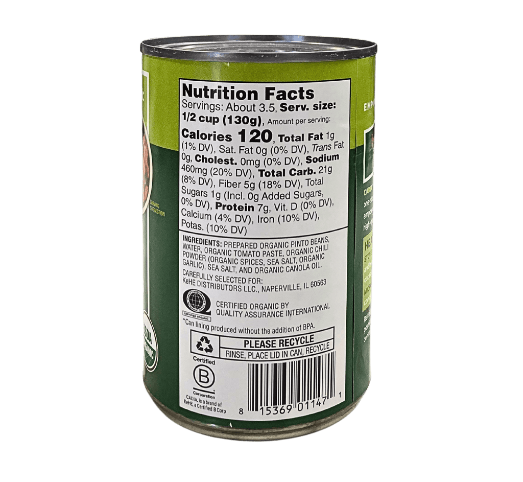 Chili Beans, Organic, Cadia